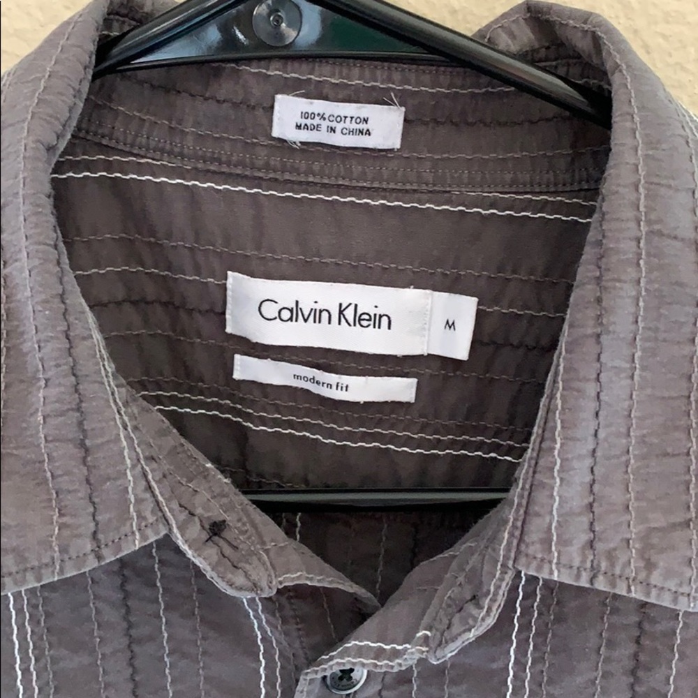 Gray Calvin Klein Button Up - Picture 2 of 4